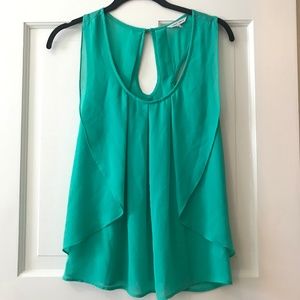 Bevello Turquoise Keyhole Back Blouse